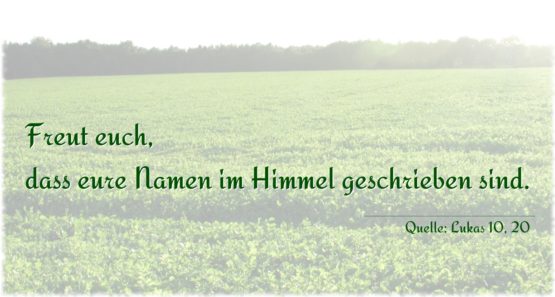 Taufspruch Nummer 188 (von Lukas 10, 20): Freut euch, dass eure Namen im Himmel geschrieben sind. 