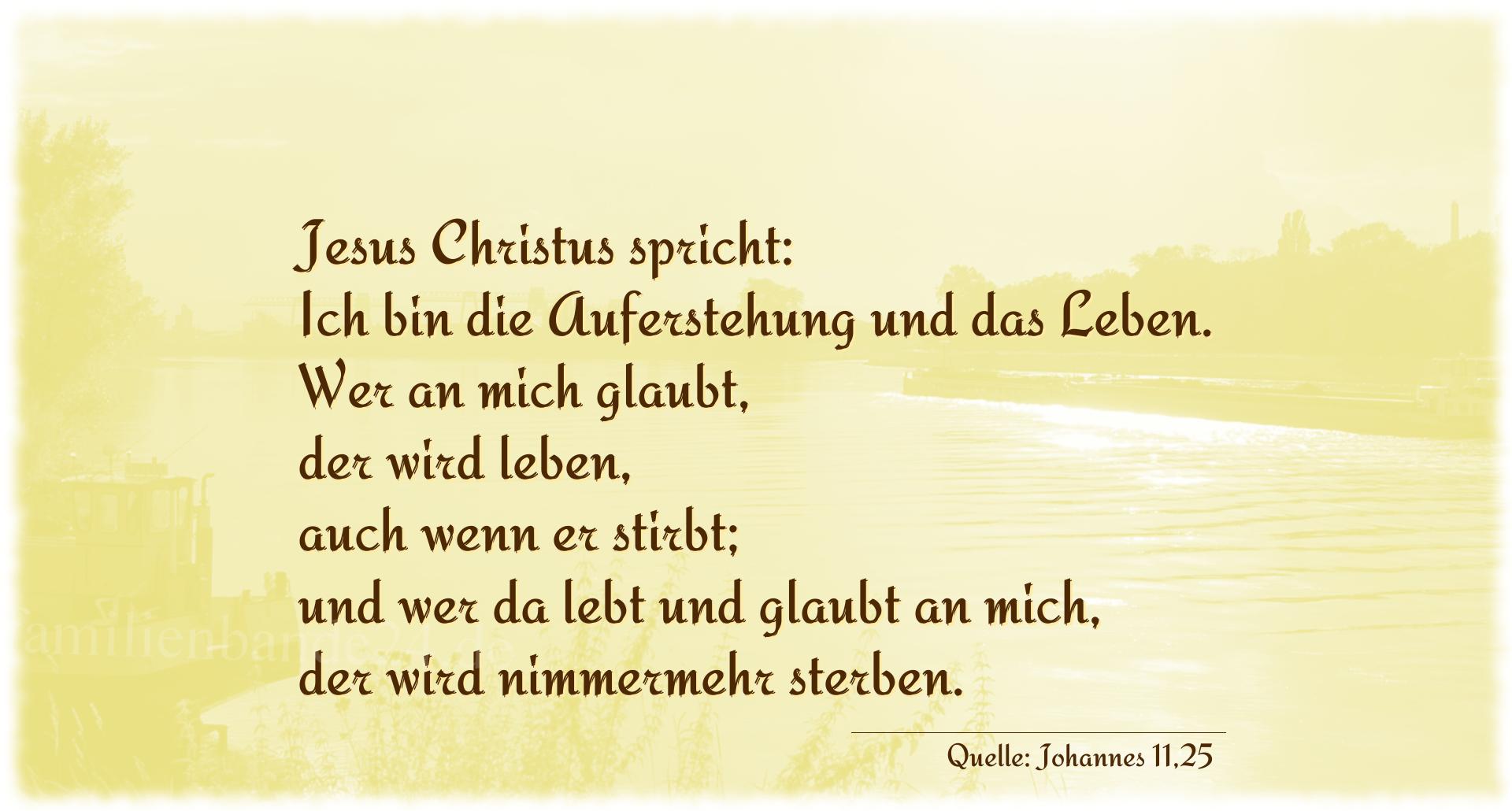 Taufspruch Nummer 210 (von Johannes 11,25): Jesus Christus spricht: Ich bin die Auferstehung und das L [...]