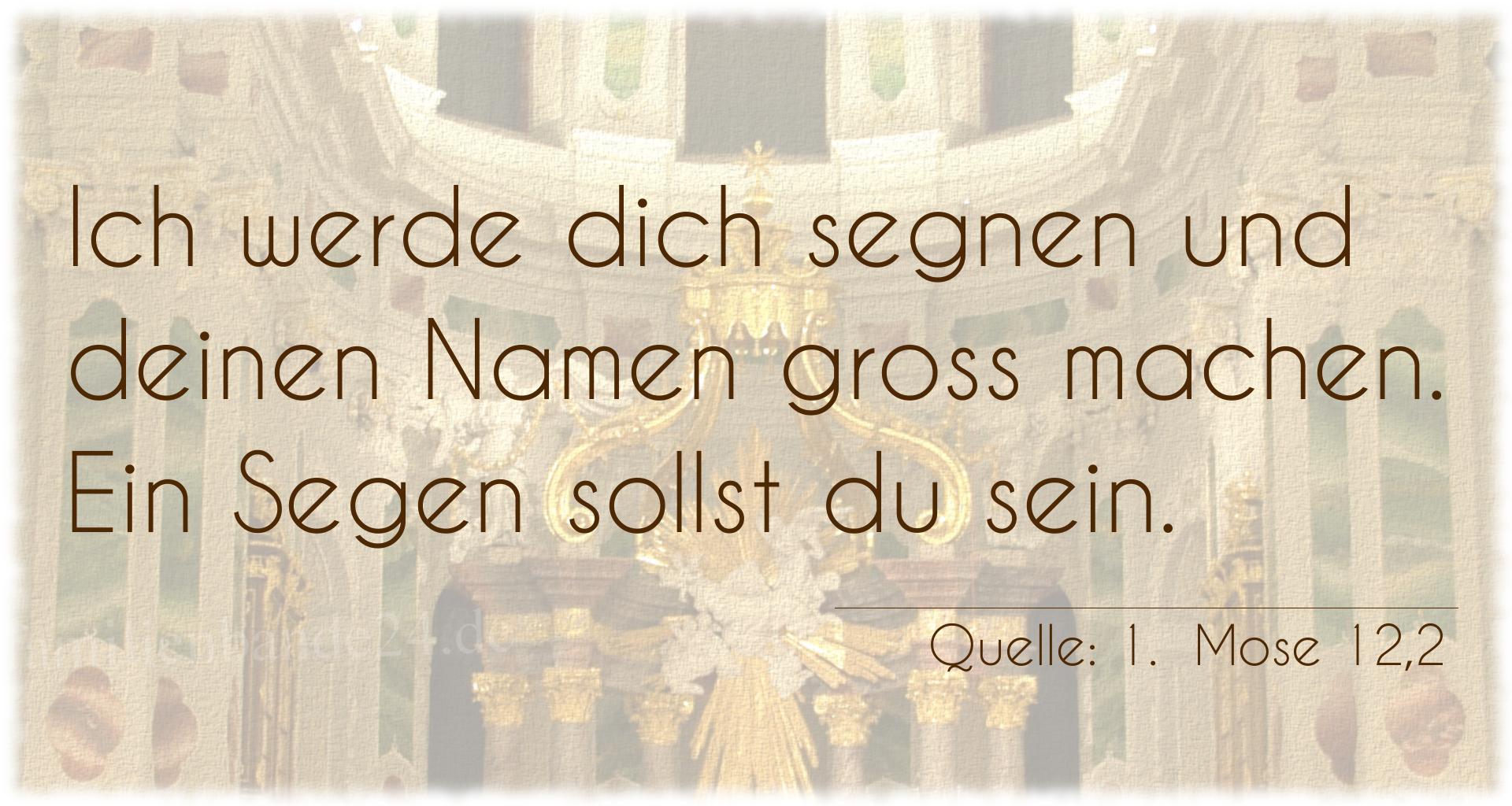 Taufspruch Nummer 259 (von 1.  Mose 12,2): Ich werde dich segnen und deinen Namen groß machen. Ein S [...]