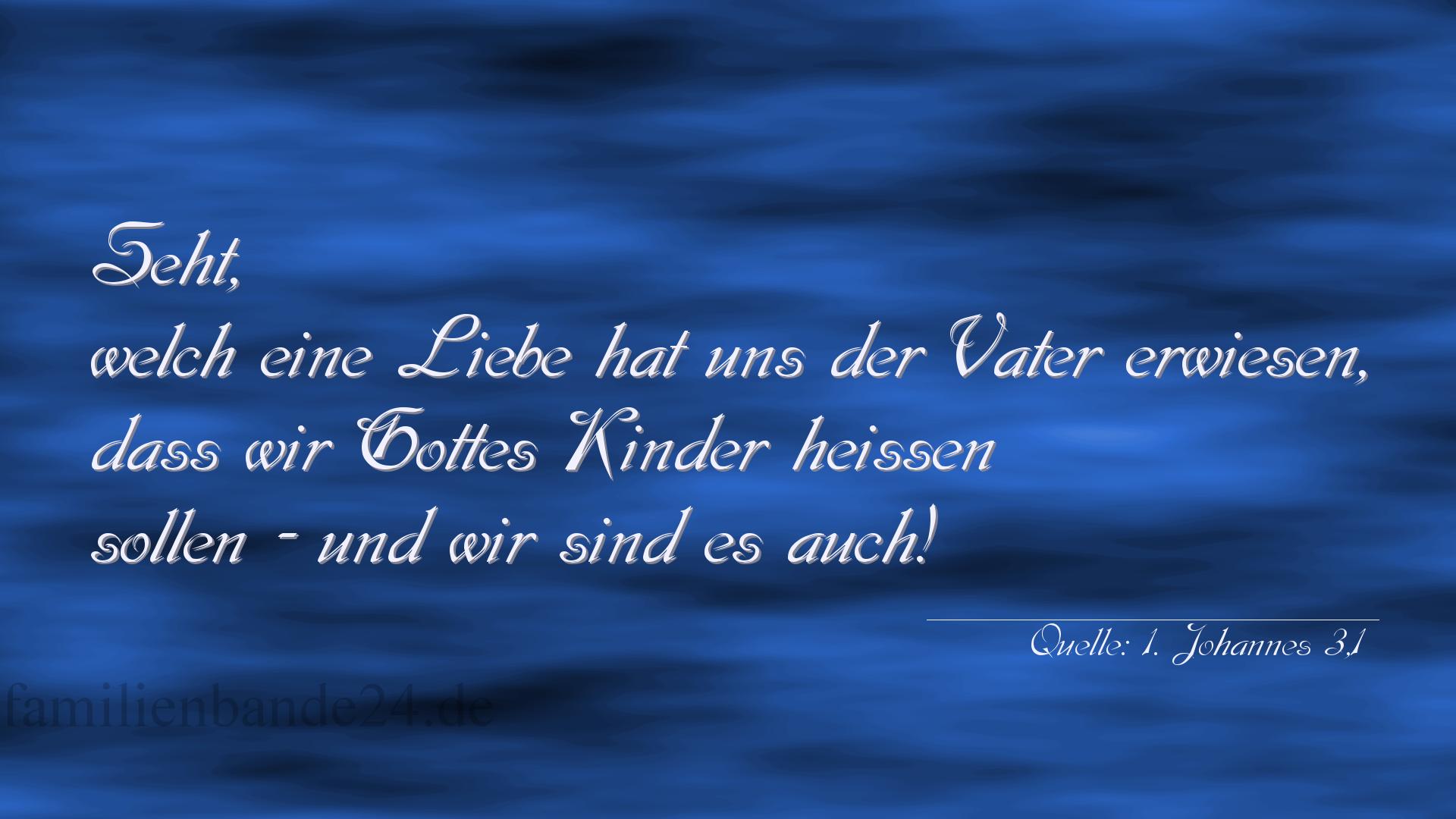 Taufspruch Nr. 313 (von 1. Johannes 3,1): Seht, welch eine Liebe hat uns der Vater erwiesen, dass wi [...]