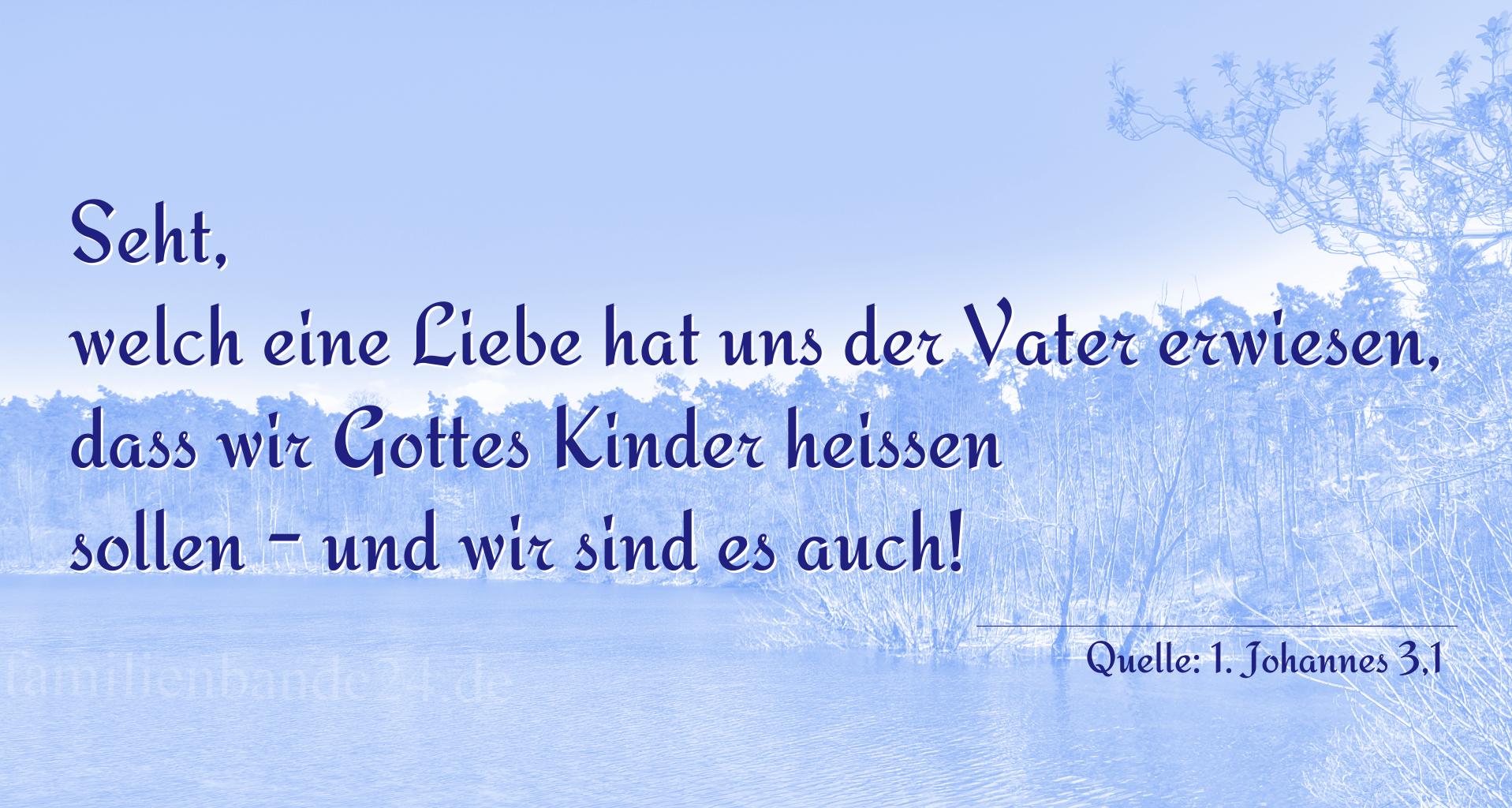 Taufspruch Nr. 313 (von 1. Johannes 3,1): Seht, welch eine Liebe hat uns der Vater erwiesen, dass wi [...]