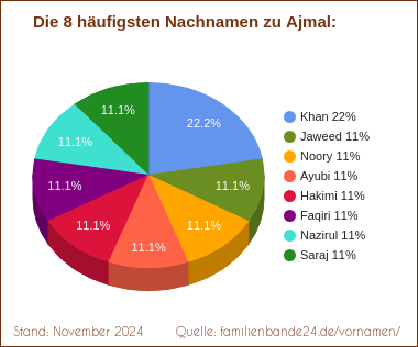 Ajmal: Die häufigsten Nachnamen als Tortendiagramm