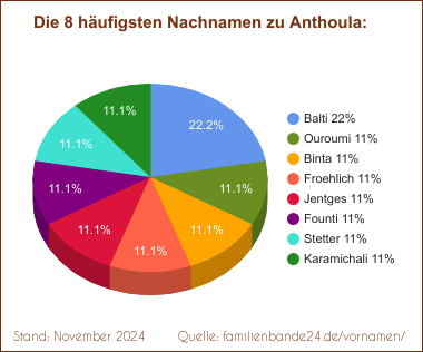 Anthoula: Die häufigsten Nachnamen als Tortendiagramm