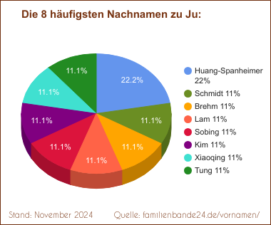 Ju: Diagramm der häufigsten Nachnamen