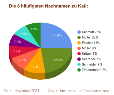 Die häufigsten Nachnamen zu Kati als Tortendiagramm