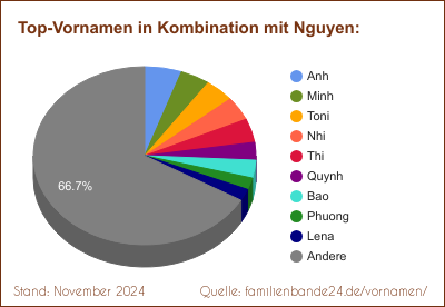 Tortendiagramm über beliebte Doppel-Vornamen mit Nguyen